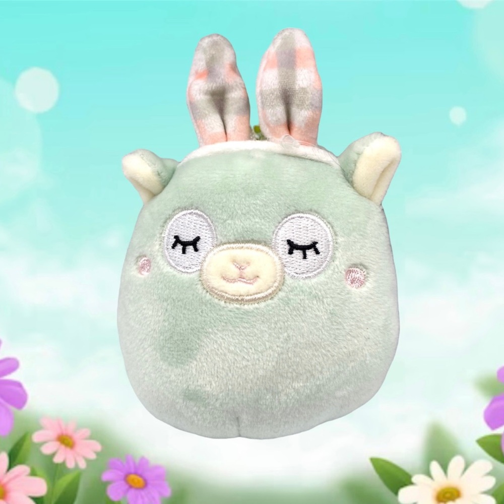 Squishmallow 3.5" Miley Llama Clip Soft Mint Bunny Ears 2023 Easter Plush BNWT